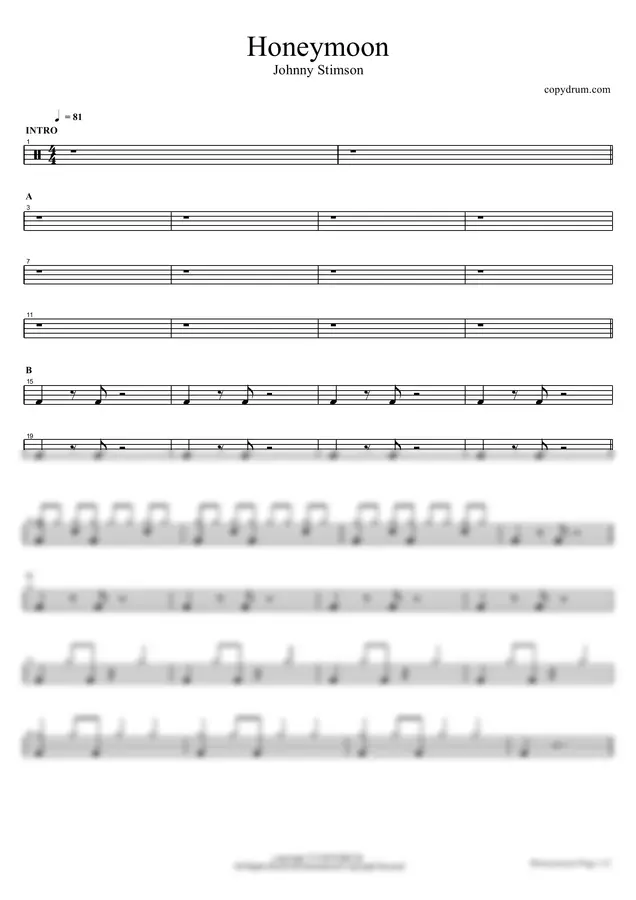 Johnny Stimson - Honeymoon by copydrum 1p 미리보기