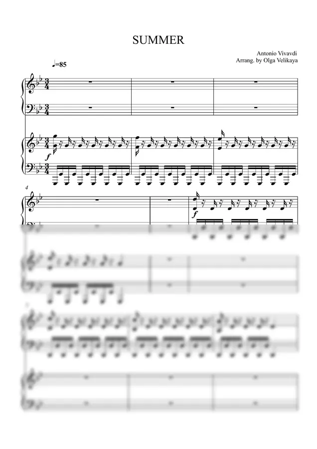 Antonio Vivaldi - Summer (piano duet)