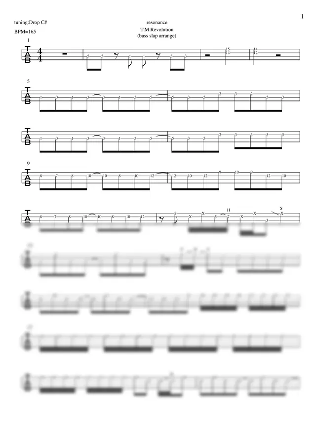 T.M.Revolution - resonance(tuning:Drop C#) (SOUL EATER op)