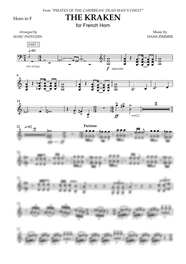 Hans Zimmer - The Kraken (Solo French Horn)
