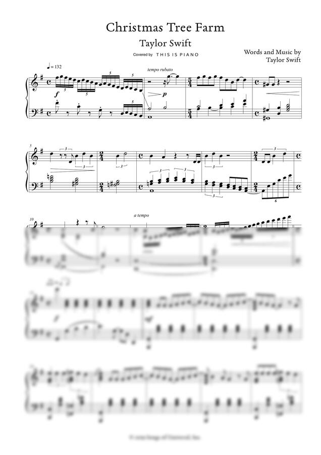 Taylor Swift - Christmas Tree Farm by THIS IS PIANO0