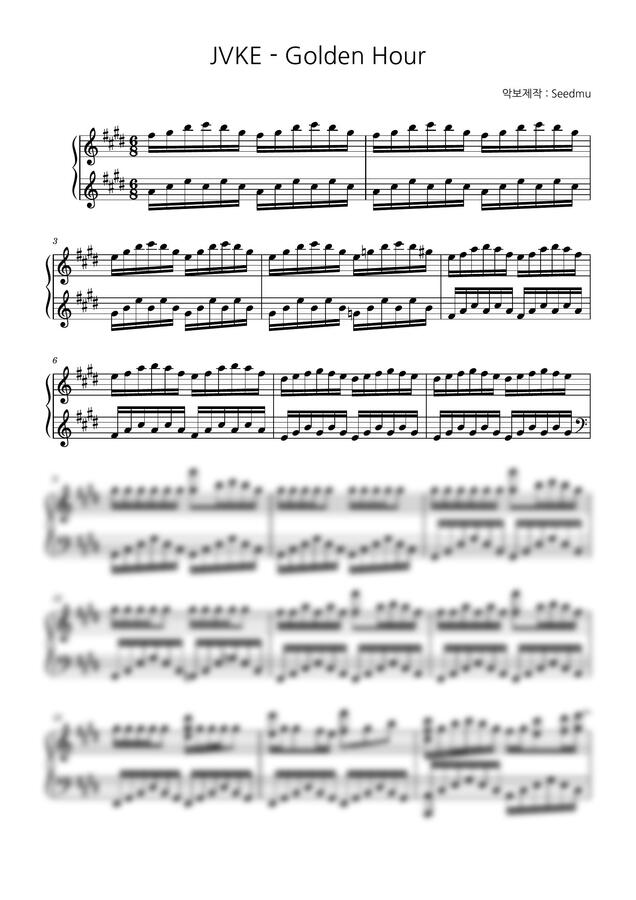악보 > JVKE Golden Hour (한정기간 세일) by 시드뮤