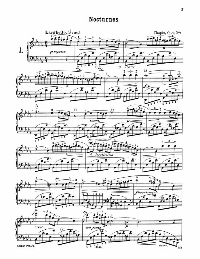 F. Chopin (쇼팽) - Nocturne Op.9 No.1 (녹턴 1번)