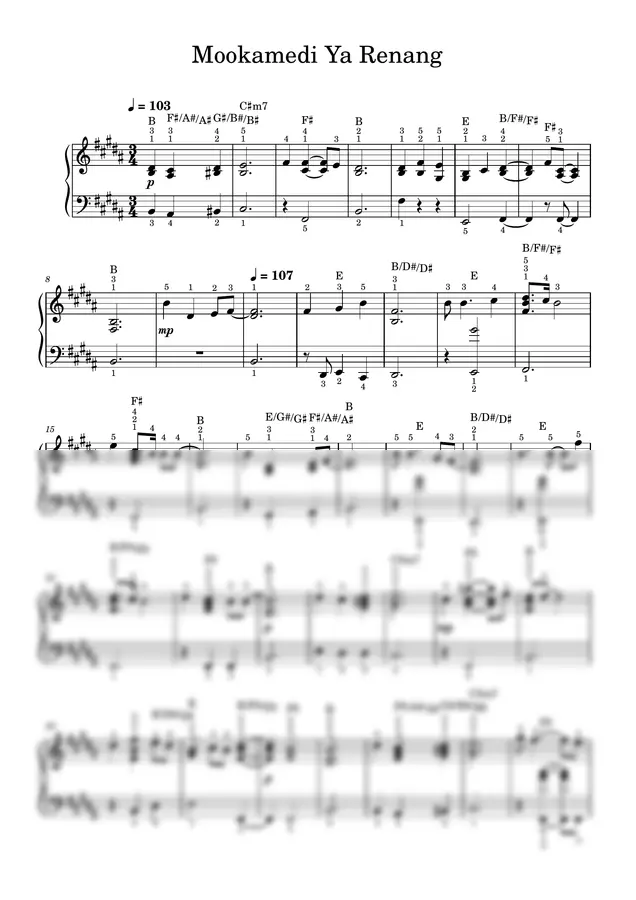 Hymn - Mookamedi Ya Renang (PIANO SHEET)