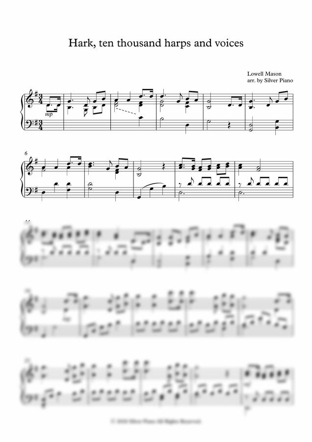찬송가 19장 - 찬송하는 소리 있어 (Hark, ten thousand harps and voices) by 은의 피아노0