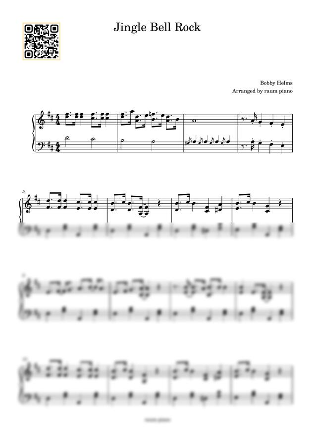 Bobby Helms - Jingle Bell Rock (중급/체르니100) by raum piano0