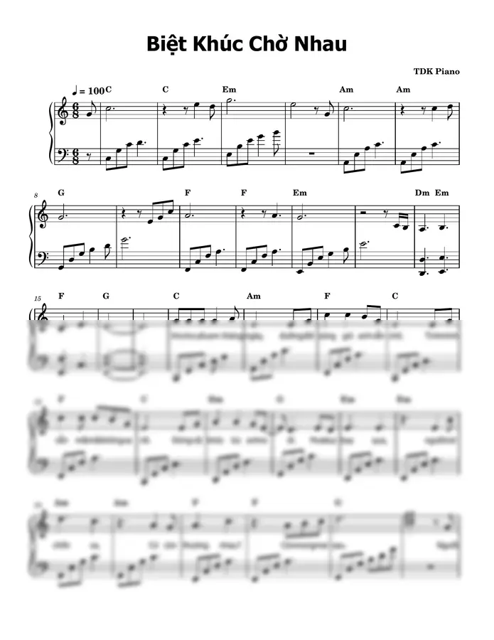 TDK Piano - Biệt Khúc Chờ Nhau