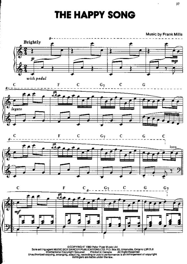 Frank Mills - The Happy Song ( 날씨예보에 나오는 브금이죠~ )0