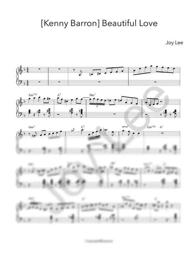 Kenny Barron - Beautiful love (transcription)