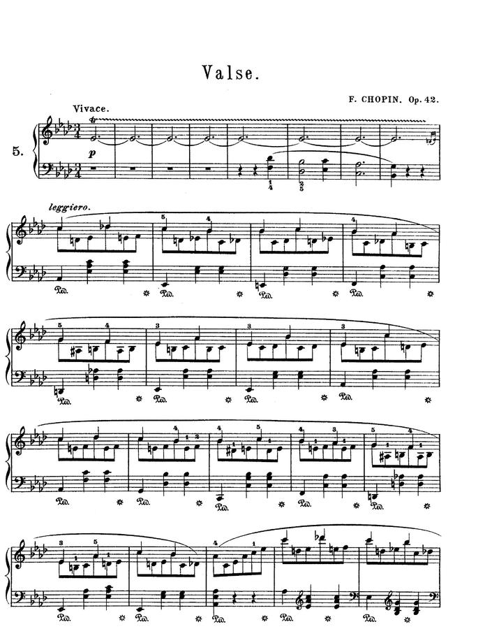F. Chopin (쇼팽) - Waltz No.5 In A Flat Major 'Grande Valse'