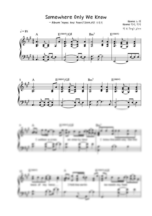 Keane - Somewhere Only We Know by song's piano0