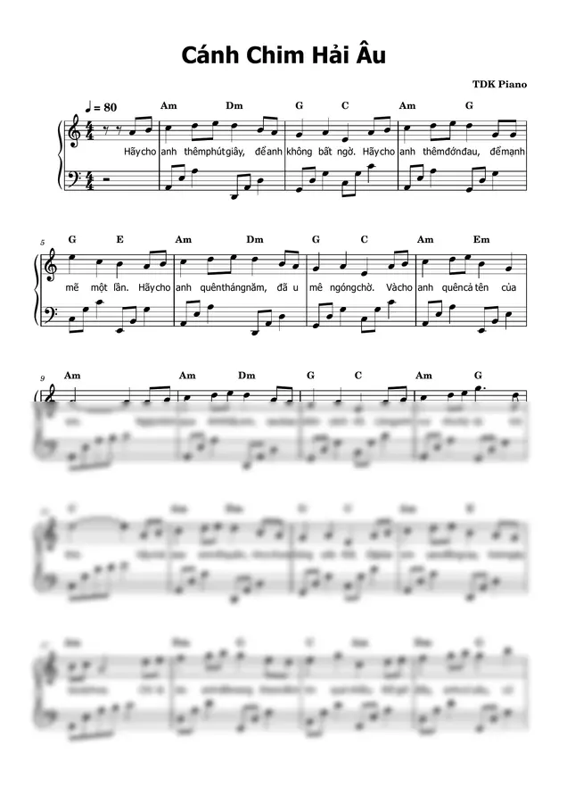 TDK Piano - Cánh Chim Hải Âu