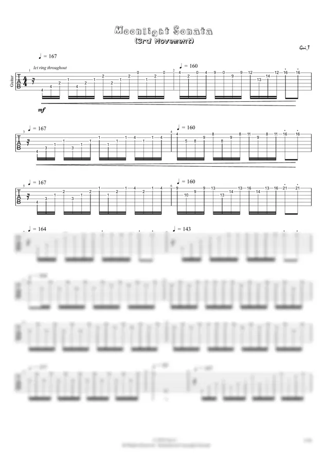 Beethoven - Moonlight Sonata 3rd Movement (Guitar)