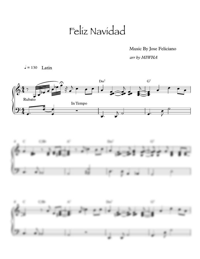 Jose Feliciano - Feliz Navidad (쉬운 라틴 재즈) by MIWHA0