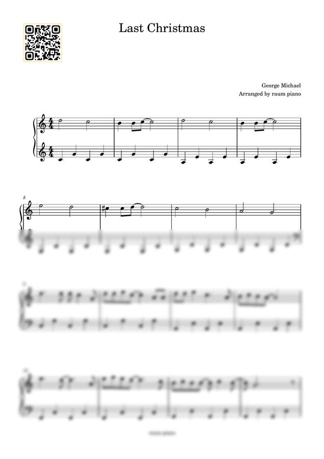 Wham! - Last Christmas 캐롤 다장조 (초급/바이엘) by raum piano0
