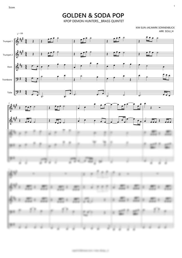 케이팝데몬헌터스 - Golden, soda pop (brass quintet) - KIM EUN JAE (금관오중주) by 소쥬0