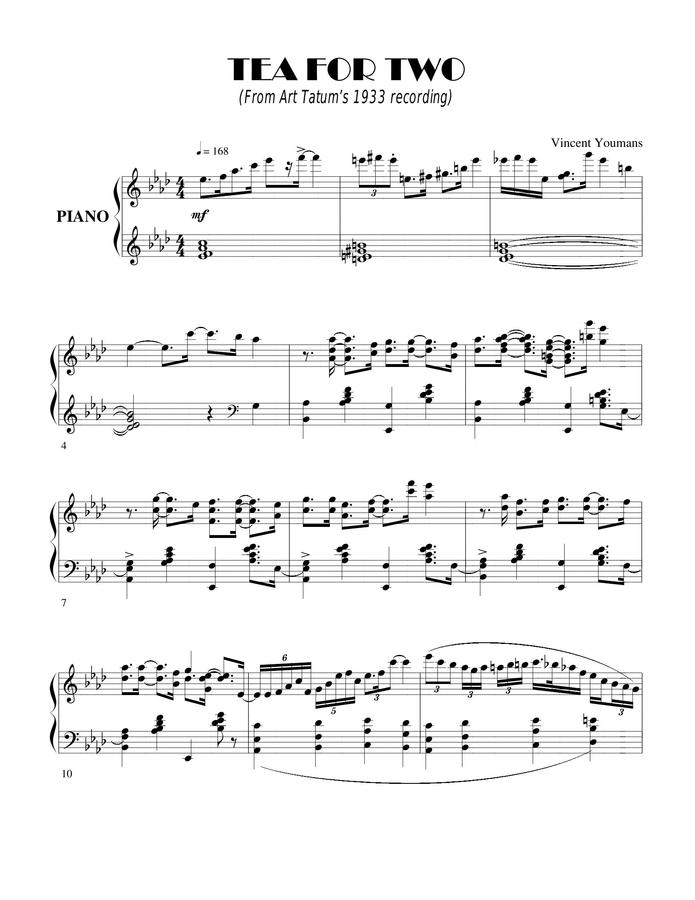 악보 > Art Tatum Tea for Two