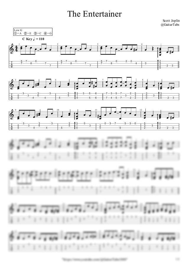 S. Joplin - The Entertainer by GuitarTabs0
