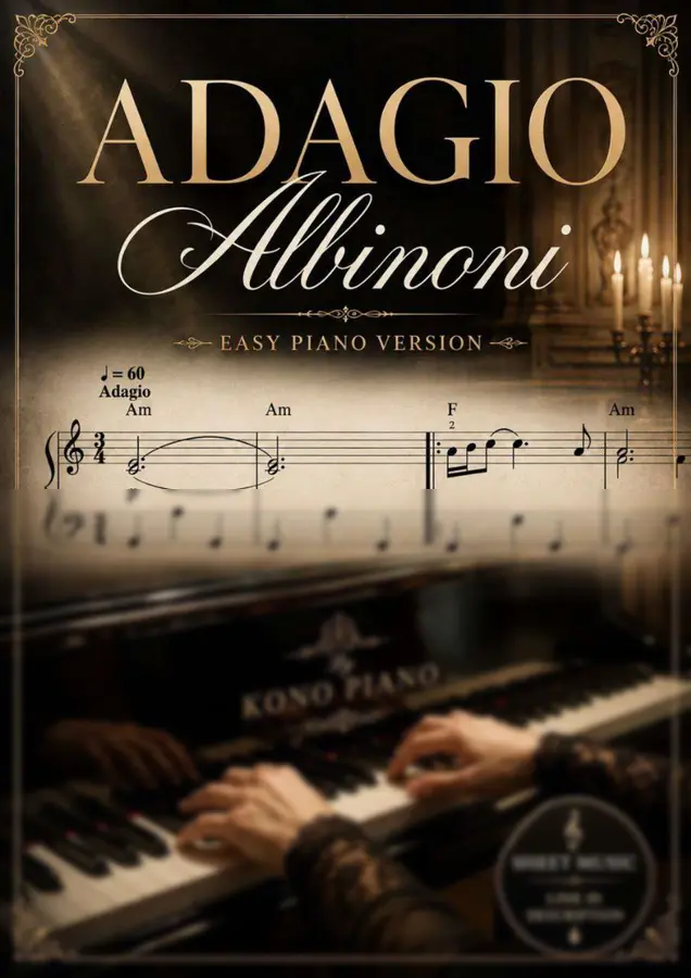 Tomaso Albinoni (1671-1751) - Adagio (Easy piano)