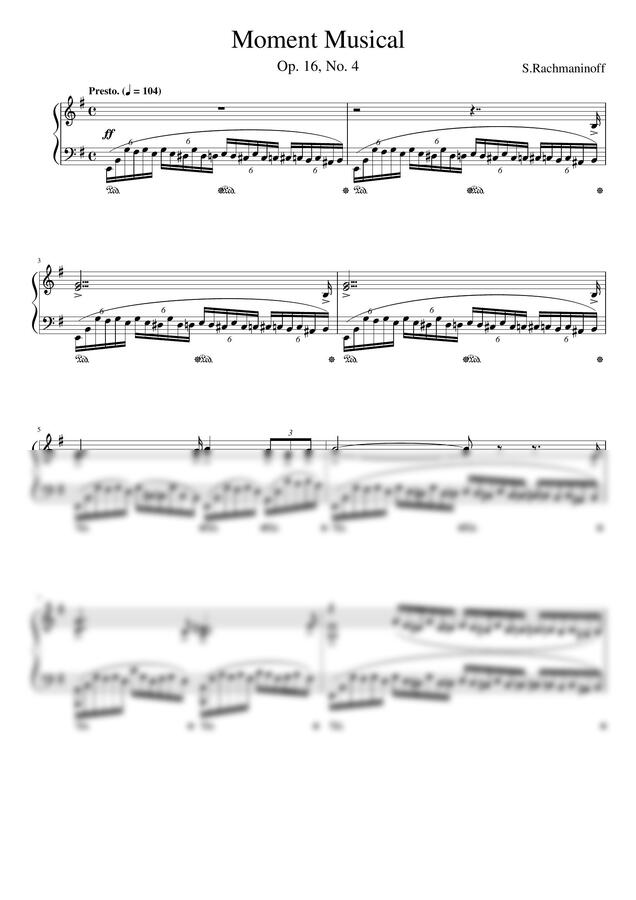 S. Rachmaninoff (라흐마니노프) - Moments Musicaux No.4 In E minor (악흥의 순간)