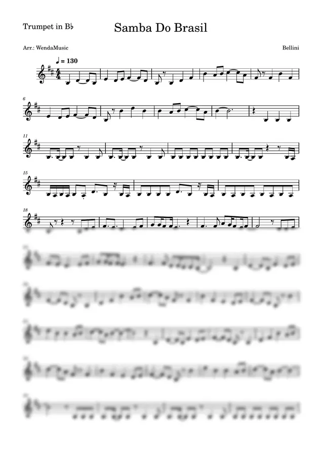 Bellini - Samba De Janeiro (Trumpet in Bb)