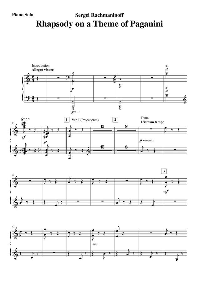 S. Rachmaninoff (라흐마니노프) - Rhapsody On A Theme By Paganini (피아노 솔로)0