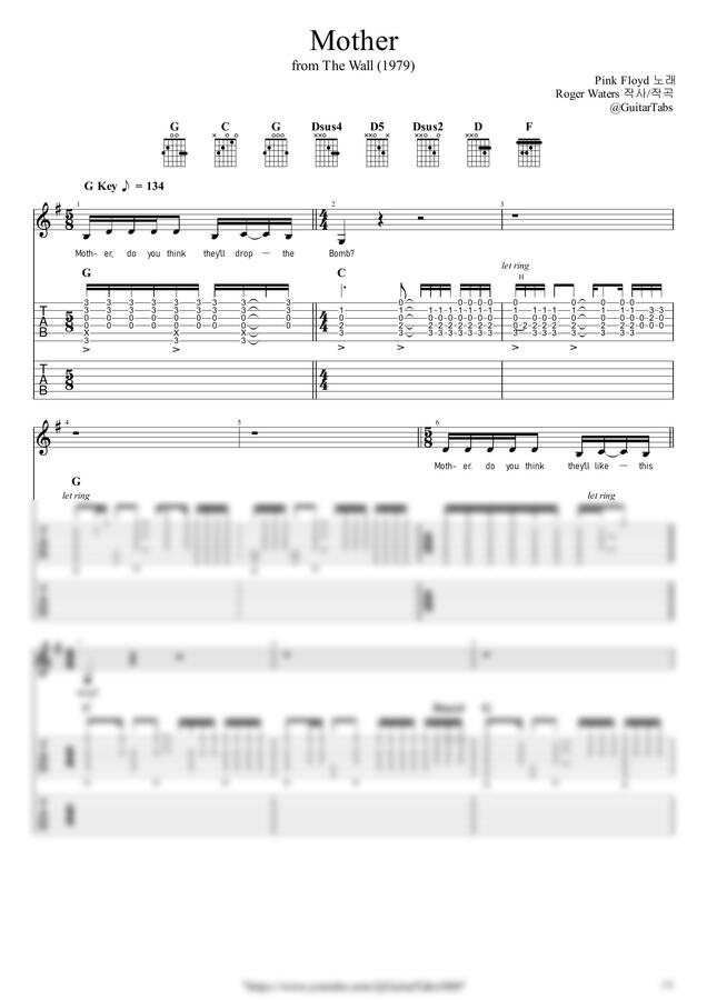 Pink Floyd - Mother by GuitarTabs0