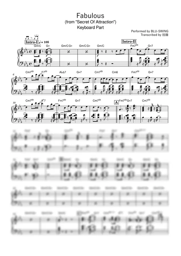 BLU-SWING - Fabulous (Keyboard Part)