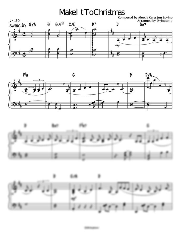 Alessia Cara - Make It To Christmas (피아노 악보) by Divingtone0