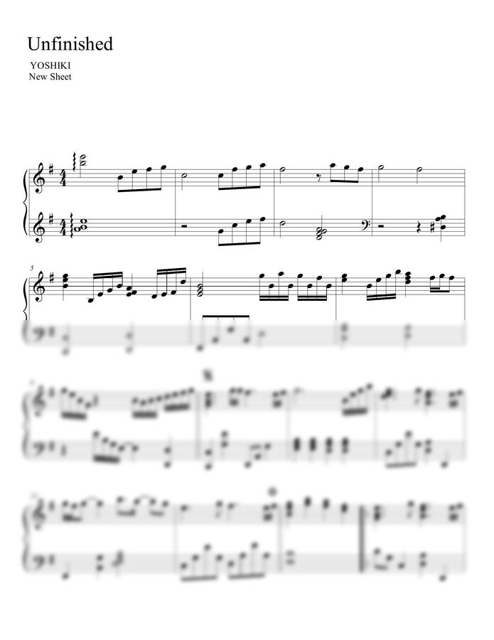 X-Japan - Unfinished (Em key) by New Sheet0