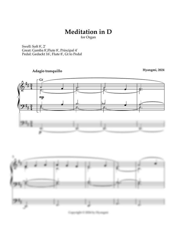 Hyangmi - Meditation in D (영성체 오르간 묵상곡)
