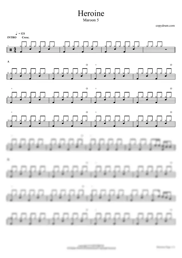 Maroon 5 - Heroine by copydrum 1p 미리보기