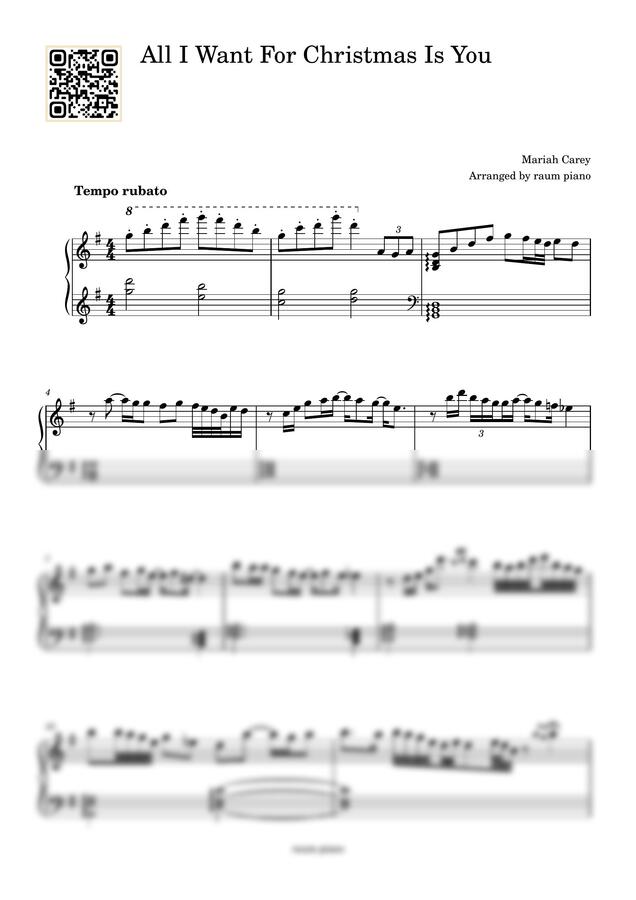 Mariah Carey - All I Want For Christmas Is You (고급/체르니30) by raum piano0