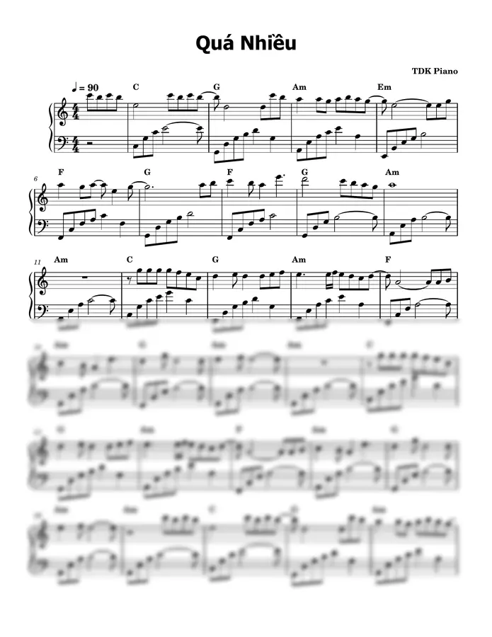 TDK Piano - Quá Nhiều