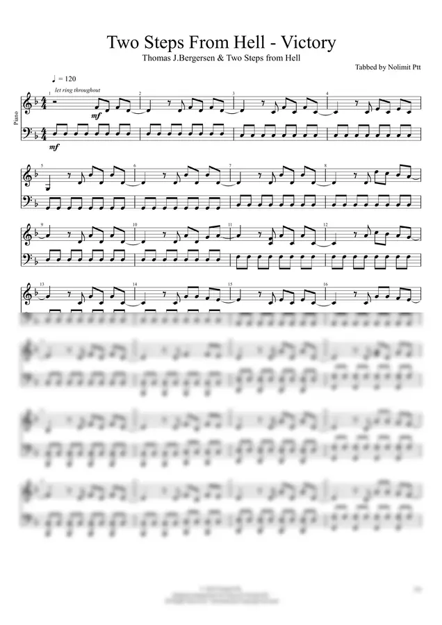 Thomas J. Bergersen & Two Steps from Hell - Victory - Two Steps From Hell (Piano)