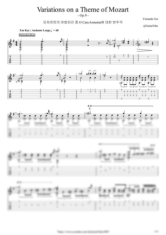 F. Sor - Variations on a Theme of Mozart(Op.9) by GuitarTabs0