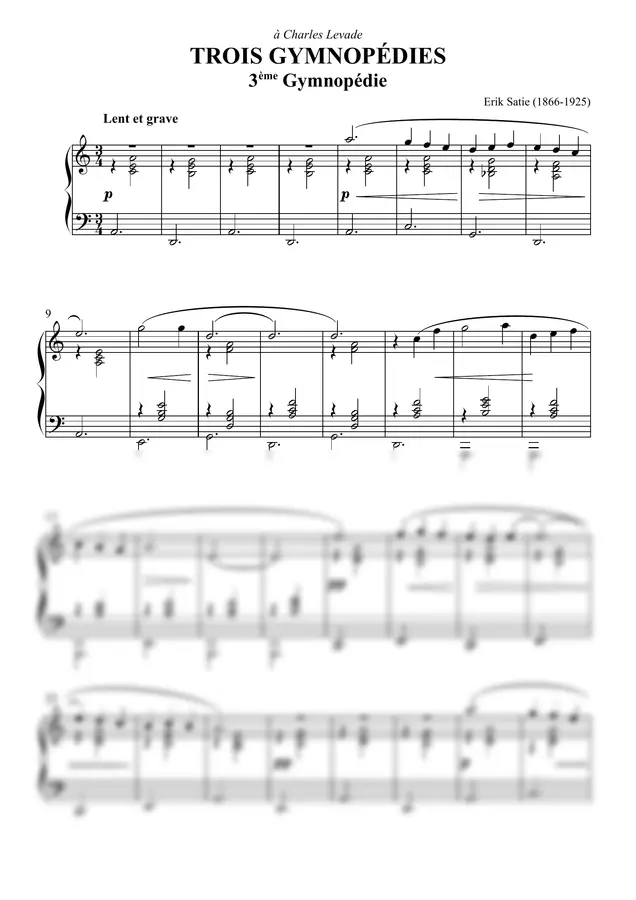 Erik Satie - Gymnopédies -3éme Gymnopédie