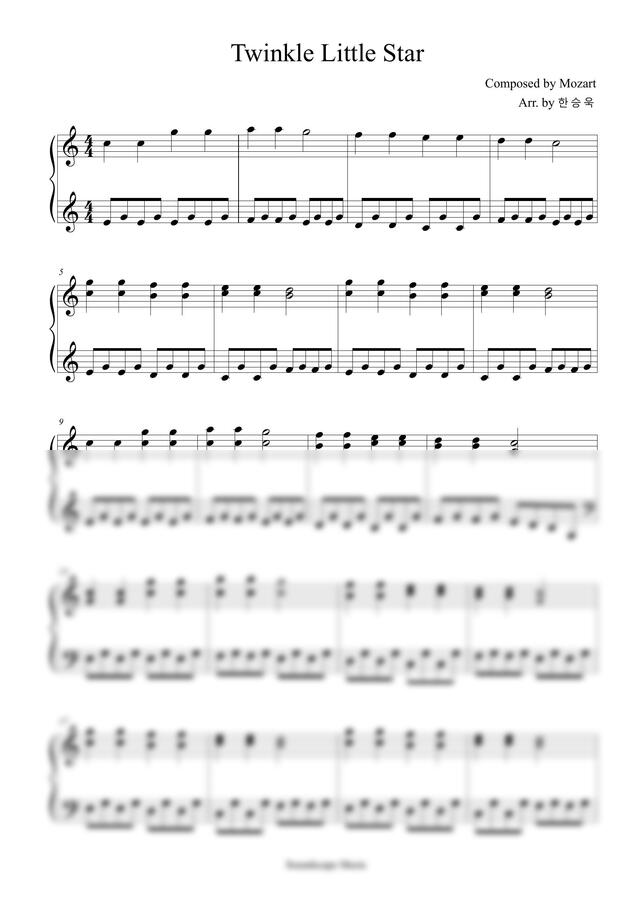 W.A.Mozart (모차르트) - 작은별 (편곡)