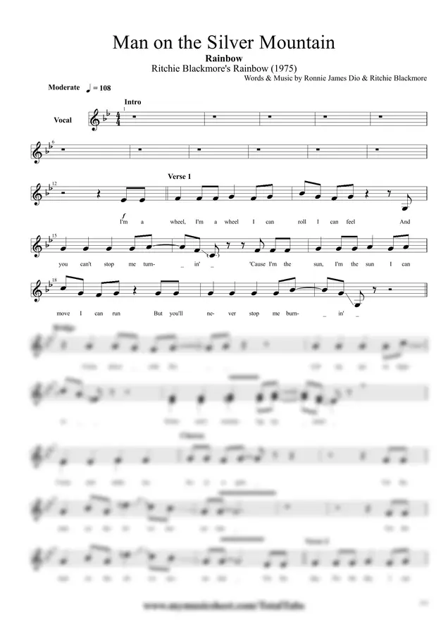 Rainbow - Man on the Silver Mountain (Full Score)