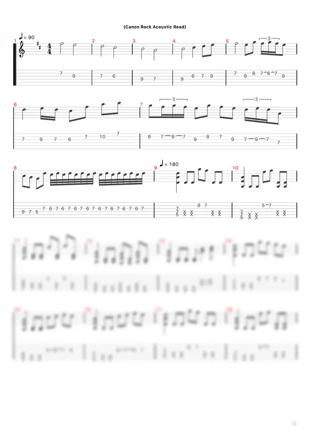 PACHELBEL JOHANN - Canon Rock Arrange カノン ロックアレンジ (アコースティックギターアレンジ)