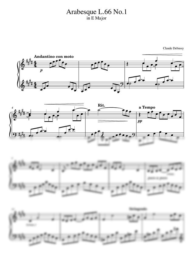 C. Debussy (드뷔시) - Arabesque L. 66 No. 1 (아라베스크)