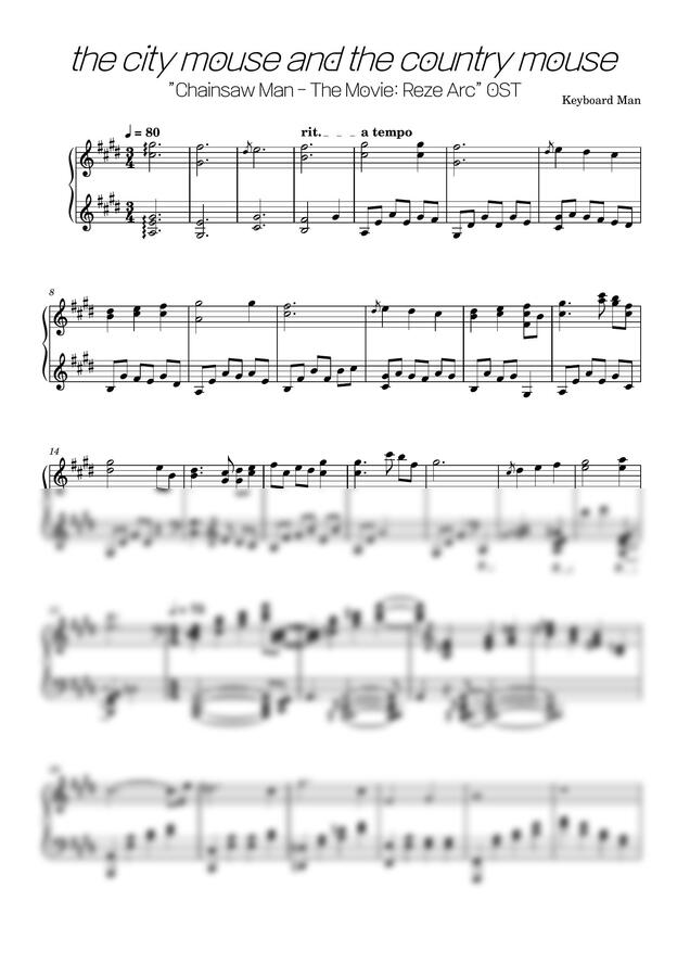 우시오 켄스케 - the city mouse and the country mouse (극장판 체인소 맨 : 레제편 / 레제의 최후 테마곡) by Keyboard Man0