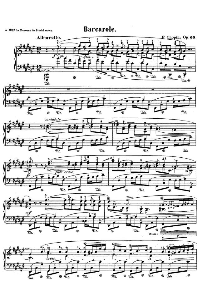 쇼팽 (Chopin) - Barcarolle Op.60 in F sharp mjaor (뱃노래, 제가 좋아하는 곡)0