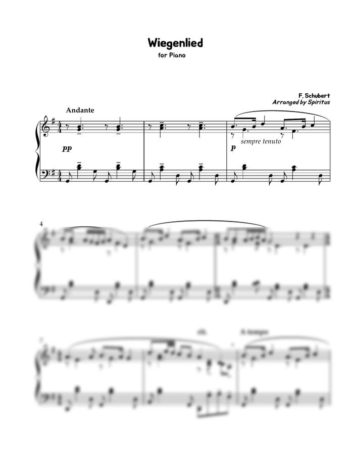 Franz Schubert - Wiegenlied (자장가) (피아노 편곡) by Spiritus0