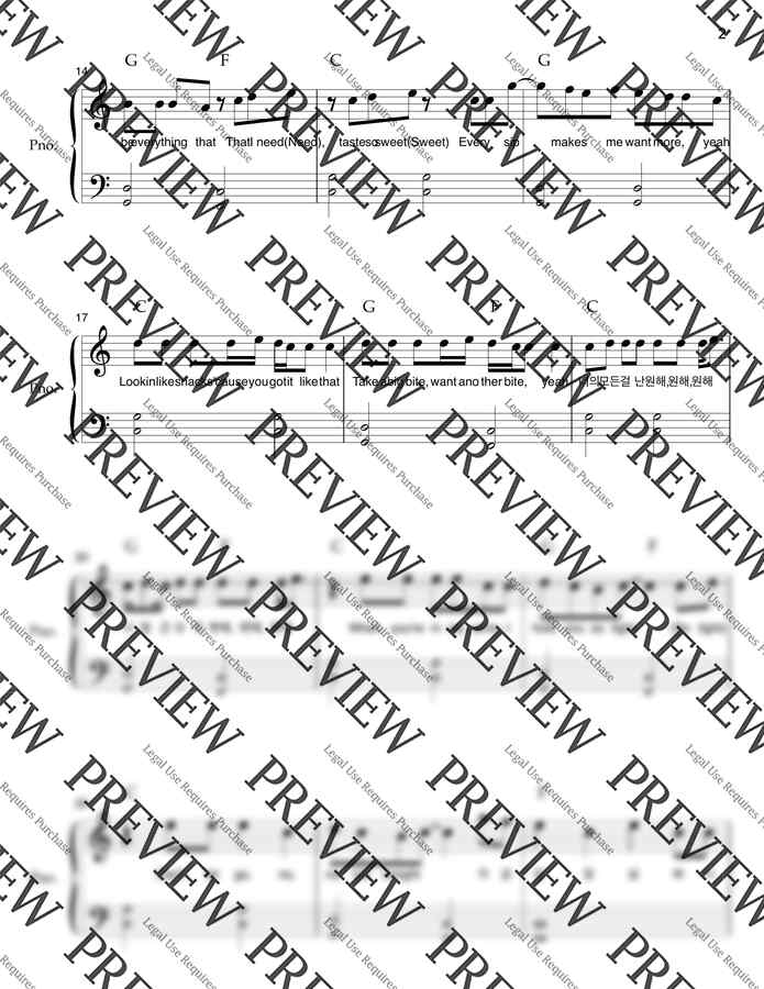 Saja Boys(사자보이즈) - Soda Pop 소다팝 (중간버전, 짧고쉬운버전 총2개 악보!) by ONEMUSIC1