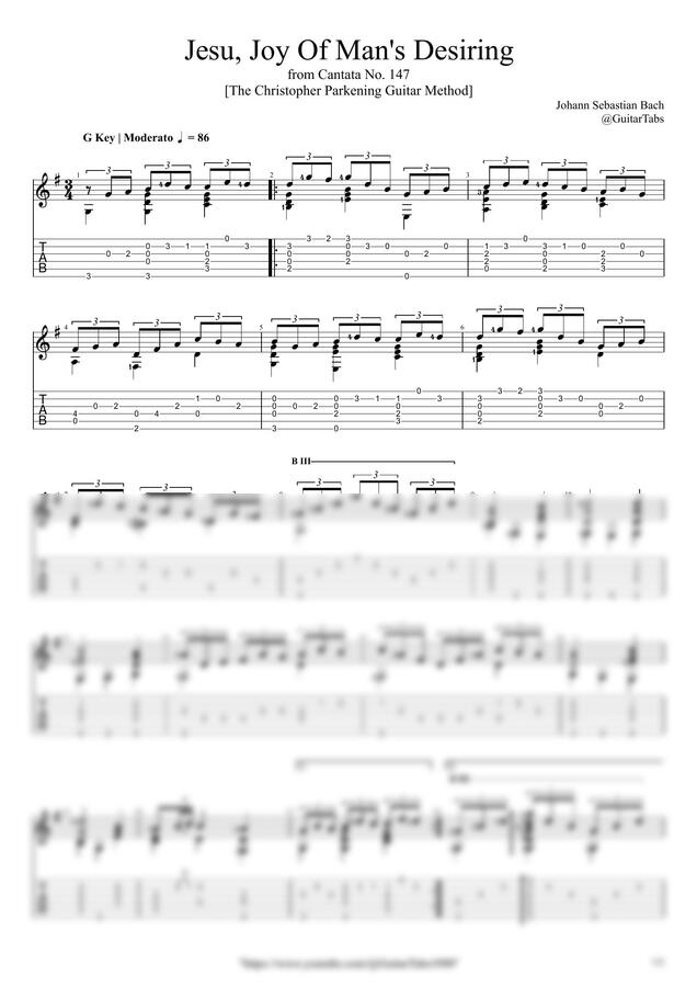 J.S. Bach - Jesu, Joy Of Man's Desiring by GuitarTabs0