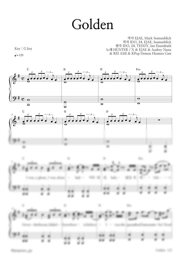 HUNTR/X - Golden (원곡조성) by 피우피아노0