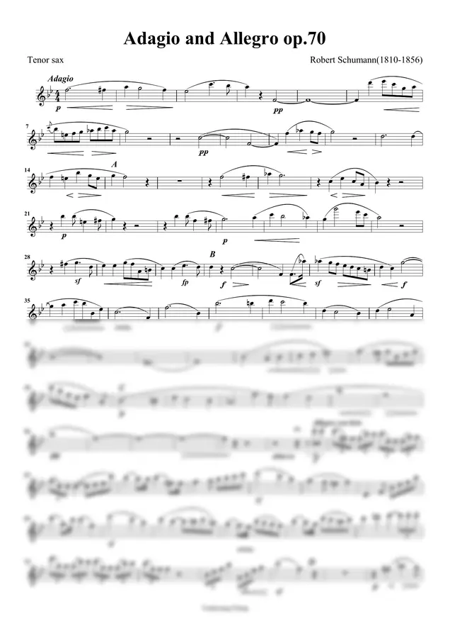 Schumann - Adagio and Allegro (테너 색소폰)