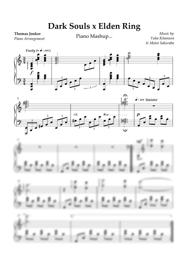 Yuka Kitamura & Motoi Sakuraba - Dark Souls x Elden Ring (Piano Mashup)