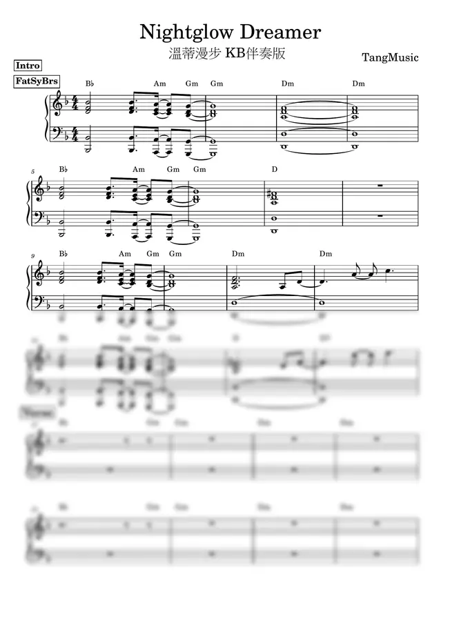 Wendy Wander - nightglow dreamer譜 (KB  Band Score)